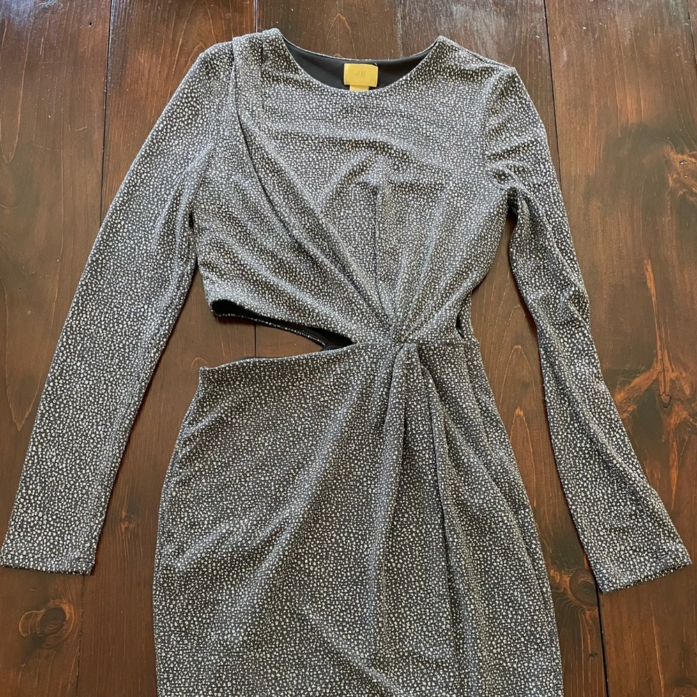 Glittery silver dress with side cut out